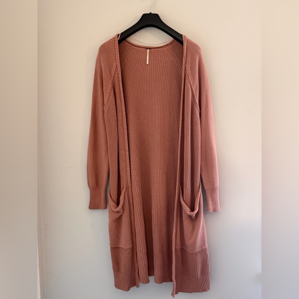 Free People Dusty Rose Knit Cardigan